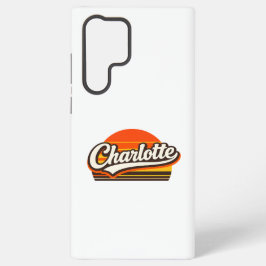 Charlotte Retro Zonsondergang Persoonlijke Naam On Samsung Galaxy Hoesje