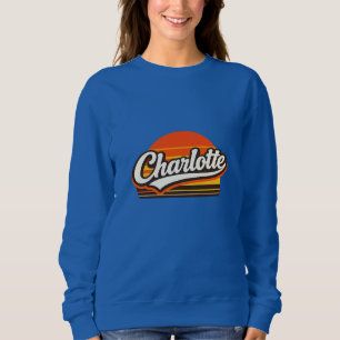 Charlotte Retro Zonsondergang Persoonlijke Naam On Trui