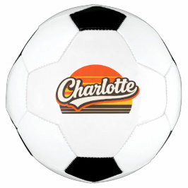 Charlotte Retro Zonsondergang Persoonlijke Naam On Voetbal