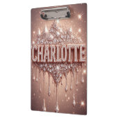 🌸Charlotte Rose Goud Glitter Naam Notities🌸 Klembord (Links)