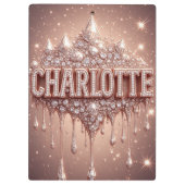 🌸Charlotte Rose Goud Glitter Naam Notities🌸 Klembord (Achterkant)