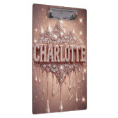 🌸Charlotte Rose Goud Glitter Naam Notities🌸 Klembord (Rechts)
