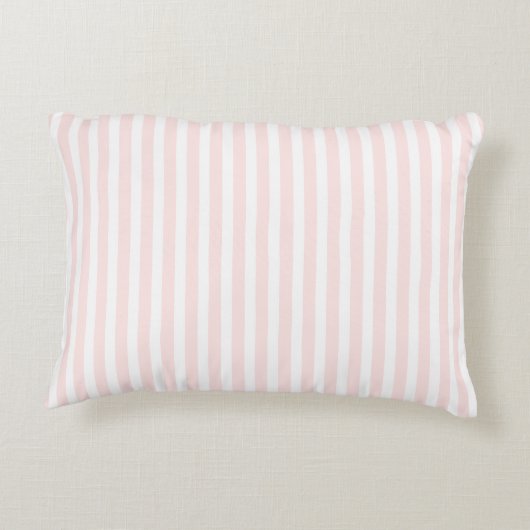 Charlotte Roze en White Stripes Baby Roze Decoratief Kussen (Achterkant)