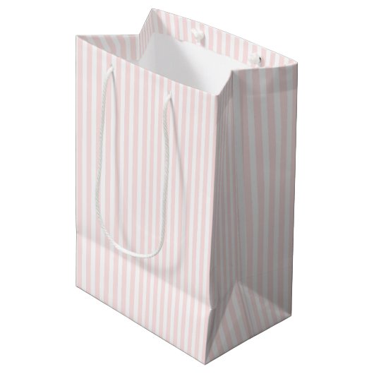 Charlotte Roze en White Stripes Baby Roze Medium Cadeauzakje (Voorkant Gekanteld)