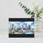 Charlotte Skyline Blue Sky Panorama Briefkaart (Staand voorkant)