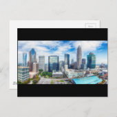 Charlotte Skyline Blue Sky Panorama Briefkaart (Voorkant / Achterkant)