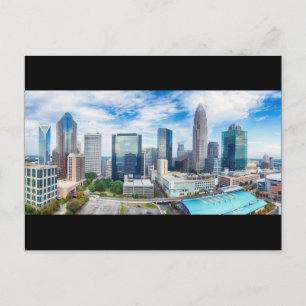 Charlotte Skyline Blue Sky Panorama Briefkaart