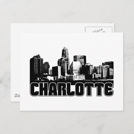 Charlotte Skyline Briefkaart (Voorkant / Achterkant)