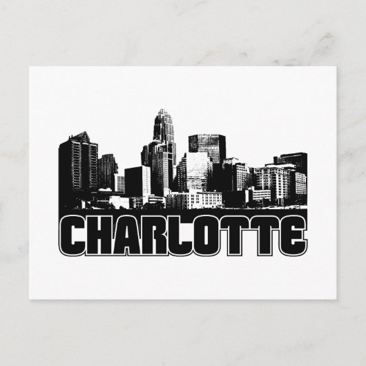Charlotte Skyline Briefkaart (Voorkant)