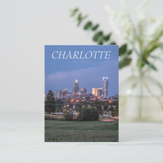 Charlotte skyline briefkaart (Staand voorkant)