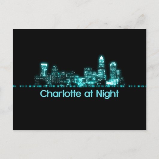 Charlotte Skyline Briefkaart (Voorkant)