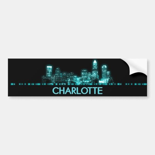 Charlotte Skyline Bumpersticker (Voorkant)
