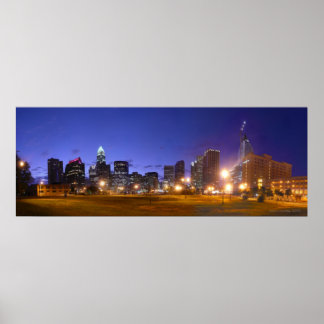 Charlotte Skyline Dawn - vol @ 49.5x18.5 Poster