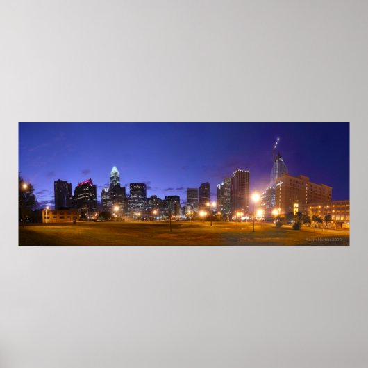 Charlotte Skyline Dawn - vol @ 49.5x18.5 Poster (Voorkant)