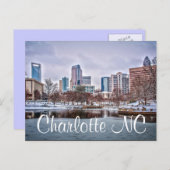 Charlotte skyline in sneeuw NC Briefkaart (Voorkant / Achterkant)