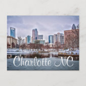Charlotte skyline in sneeuw NC Briefkaart (Voorkant)