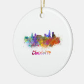 Charlotte skyline in watercolor keramisch ornament (Links)
