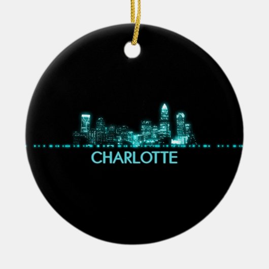 Charlotte Skyline Keramisch Ornament (Voorkant)