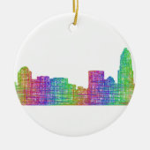 Charlotte skyline keramisch ornament (Voorkant)