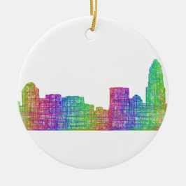 Charlotte skyline keramisch ornament