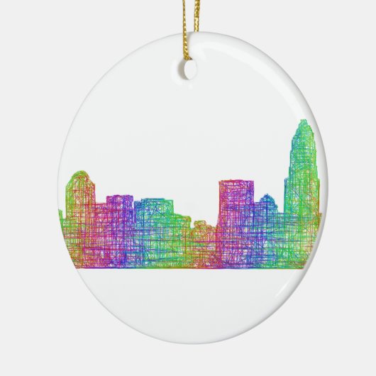 Charlotte skyline keramisch ornament (Links)