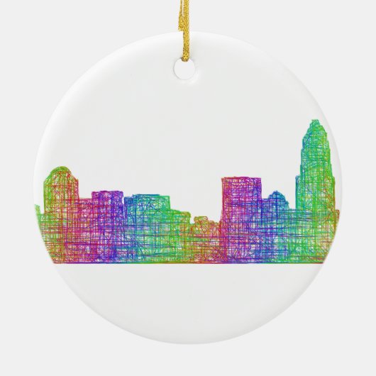 Charlotte skyline keramisch ornament (Achterkant)