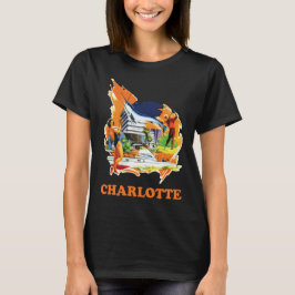 Charlotte Skyline Mid-Century Reis T-shirt