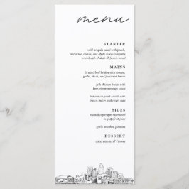 Charlotte Skyline Modern Huwelijksdiner Menu
