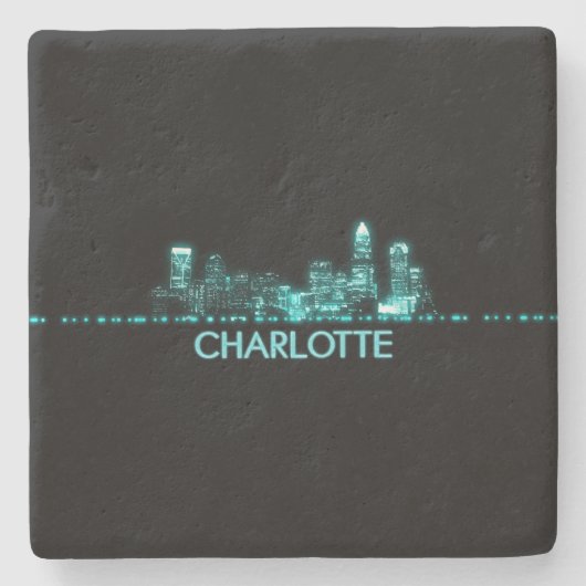 Charlotte Skyline Stenen Onderzetter (Voorkant)