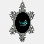 Charlotte Skyline Tin Sneeuwvlok Ornament (Links)