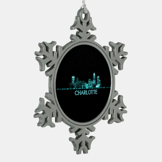 Charlotte Skyline Tin Sneeuwvlok Ornament (Links)