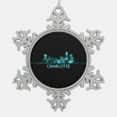 Charlotte Skyline Tin Sneeuwvlok Ornament (Voorkant)