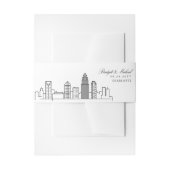Charlotte Skyline Wedding | Uitnodigingen Wikkel (Voorkant Voorbeeld)