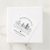 Charlotte Skyline | Wedding Welcome Favoriet Bedankjes Labels (In situ)