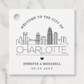 Charlotte Skyline | Wedding Welcome Favoriet Bedankjes Labels (Voorkant)
