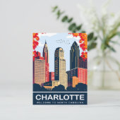 Charlotte, Stad in Herfst, North Carolina, Reizen Briefkaart (Staand voorkant)