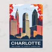 Charlotte, Stad in Herfst, North Carolina, Reizen Briefkaart (Voorkant)