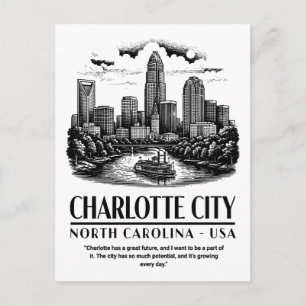 Charlotte Stad North Carolina USA Briefkaart