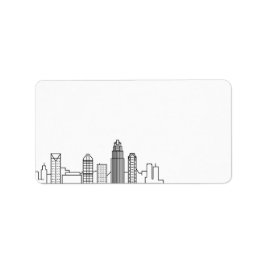 Charlotte Stylized Skyline | Blanco etiket