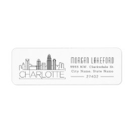 Charlotte Stylized Skyline | Etiket