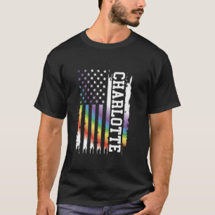 Charlotte United States Distressed Rainbow beroemd T-shirt