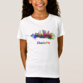 Charlotte V2 skyline in watercolor T-shirt (Voorkant)