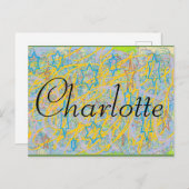 Charlotte van het tv-show weeskind Zwart, abstract Briefkaart (Voorkant / Achterkant)