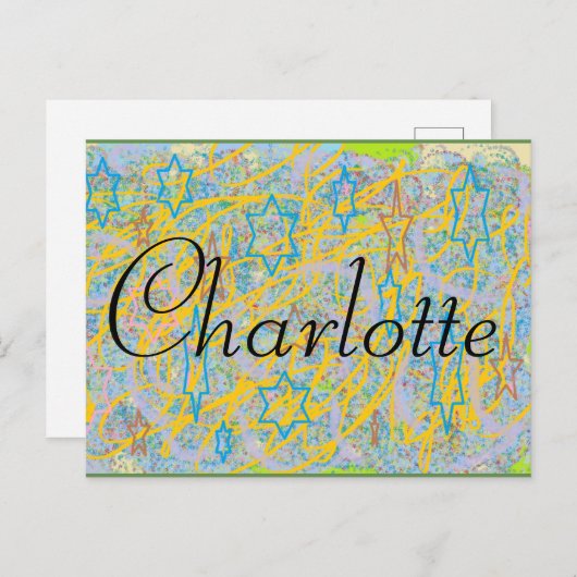 Charlotte van het tv-show weeskind Zwart, abstract Briefkaart (Voorkant / Achterkant)