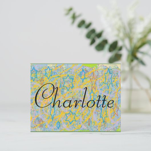 Charlotte van het tv-show weeskind Zwart, abstract Briefkaart (Staand voorkant)