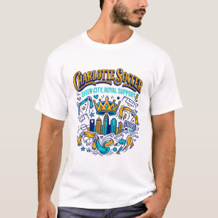 Charlotte Voetbal Koningin Stad Koninklijke Steun T-shirt