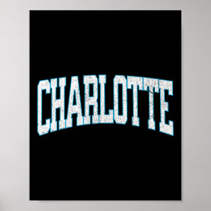 Charlotte Voetbal Vintage Stad _1 Poster