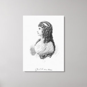 Charlotte von Stein, geboren von Schardt, laat Canvas Afdruk