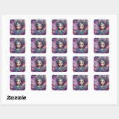 CHARLOTTE - WAUW! Fairy roze blauwe lavendel ~ Vierkante Sticker (Vel)