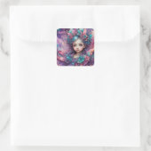 CHARLOTTE - WAUW! Fairy roze blauwe lavendel ~ Vierkante Sticker (Tas)